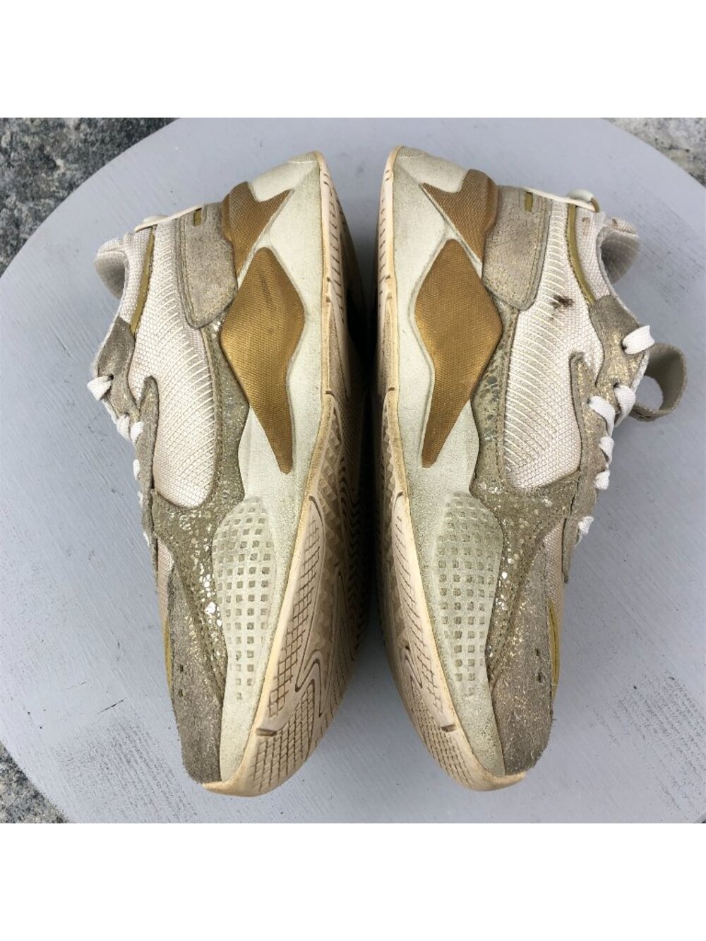 Puma Women's Size 9 RS-X Winter Glimmer Cream Gold Lace-Up Sneakers 372761-01 - Picture 8 of 12